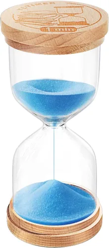 Miniatura 14 de Temporizador de Arena de 1 Minuto, Reloj de Arena de Madera, Reloj de Arena Azul Pequeño, Reloj de Arena de 1 Minuto para Aula, Juego, Decorativo