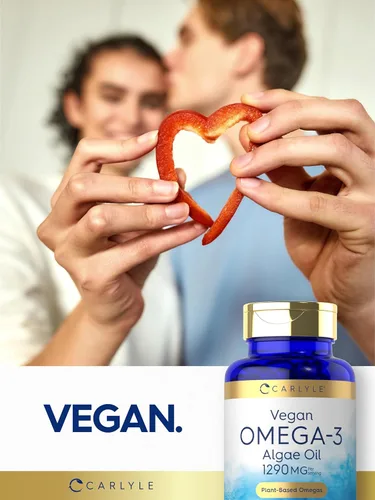 Miniatura 6 de Suplemento de Omega 3 vegano Carlyle 1290 mg 60 cápsulas blandas A base de plantas Sin OMG y sin gluten de aceite de algas