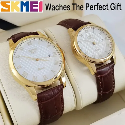 Miniatura 4 de SKMEI Par de relojes para parejas, hombres y mujeres, para él y para ella, juego de relojes para esposo, esposa, San Valentín, reloj de pulsera a