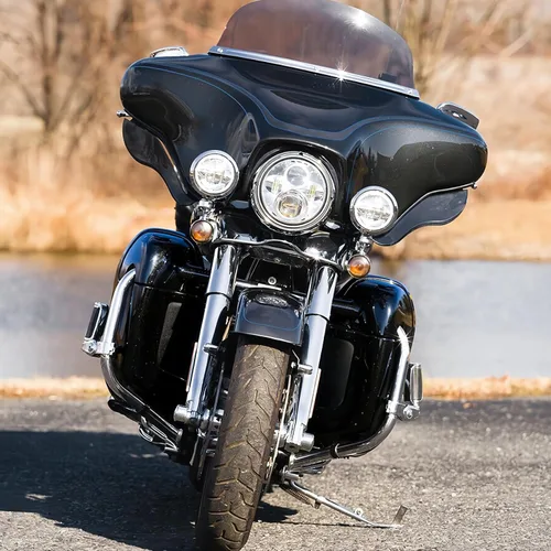 Miniatura 6 de Kit inferior de carenado ventilado negro vívido con altavoces y rejillas de 6.5 pulgadas para Harley Touring Road King Electra Street Glide