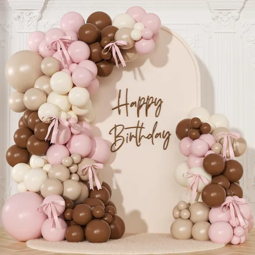 Miniatura 18 de Kit de arco de globos negro y arena blanca 141 piezas, decoraciones de cumpleaños coquetas incluyen globos y lazo negro para boda, baby shower