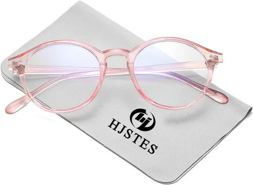 Miniatura 10 de HJSTES Gafas de Luz Azul Vintage para Mujeres y Hombres Redondas que Bloquean la Luz Azul con Marco Grueso TR90