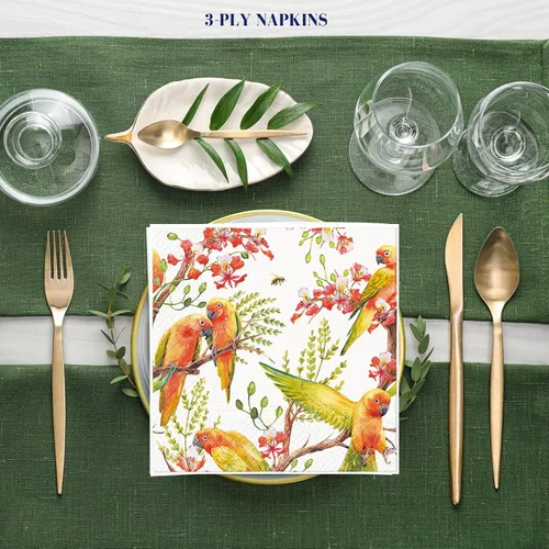 Miniatura 3 de Servilletas de papel de 20 unidades, 13 x 13 pulgadas, diseño de pájaros de animales, Servilletas de 3 capas para cóctel, para arte, cena y fiesta