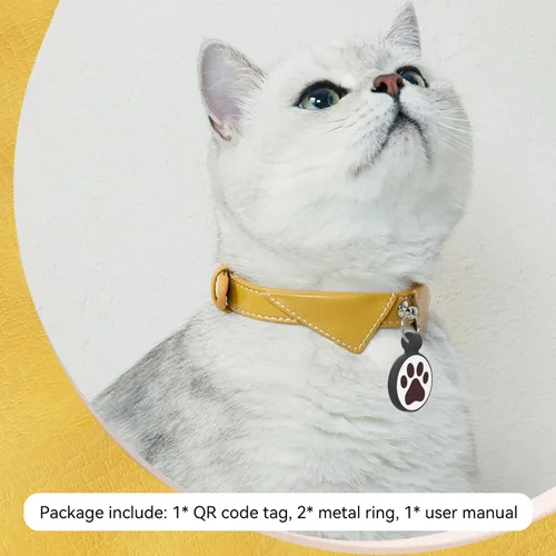 Miniatura 7 de Etiqueta para gatos con código QR, página modificable de perfil en línea de mascotas, múltiples contactos de emergencia, etiqueta de silicona