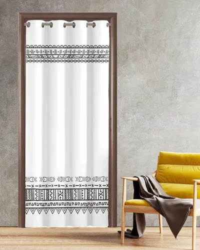 Miniatura 8 de Cortina opaca bohemia para puerta de 80 pulgadas de largo para dormitorio, con aislamiento térmico, ojales, cortinas opacas con mandala, orquídea