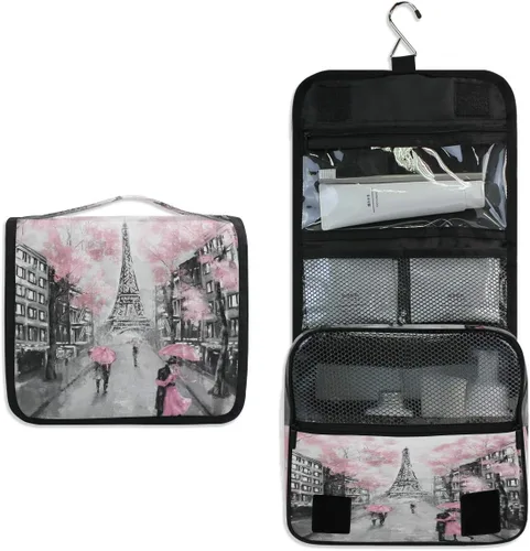 Miniatura 8 de Neceser colgante con calavera, piña, arco iris, baloncesto, portátil, para viajes, cosméticos, maquillaje, baño, ducha, afeitado, bolsa organizadora