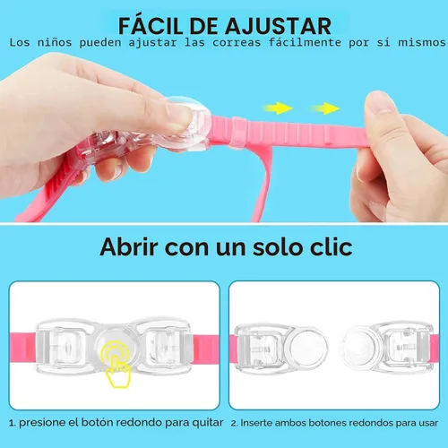 Miniatura 5 de COOLOO Gafas de natación para niños de 3 a 15 años, paquete de 2 gafas para nadar con cubierta para la nariz, sin fugas, antiniebla, impermeables