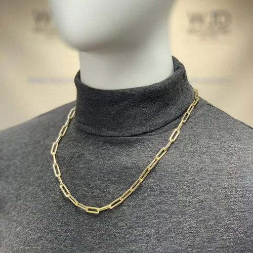 Miniatura 2 de WJD Exclusives Collar de cadena alargada de clip de oro amarillo de 14 quilates de 0.236 in de 16 a 30 pulgadas