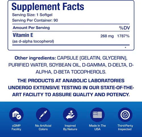 Miniatura 4 de Cápsulas blandas de vitamina E de 400 UI – Fórmula clínica Complejo de suplemento de vitamina E natural con tocoferol d-alfa y tocoferoles mixtos