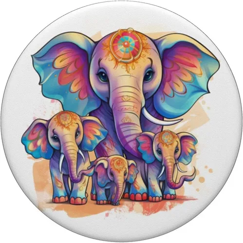 Miniatura 3 de Cute 3 Kids Mama Elephant - Madre de 3 niños niños PopSockets intercambiables PopGrip