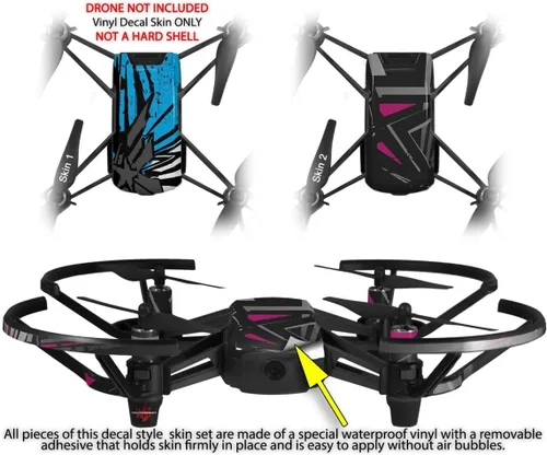 Miniatura 2 de Skin Wrap 2 Pack para DJI Ryze Tello Drone baja 0040 azul medio Drone No Incluidas