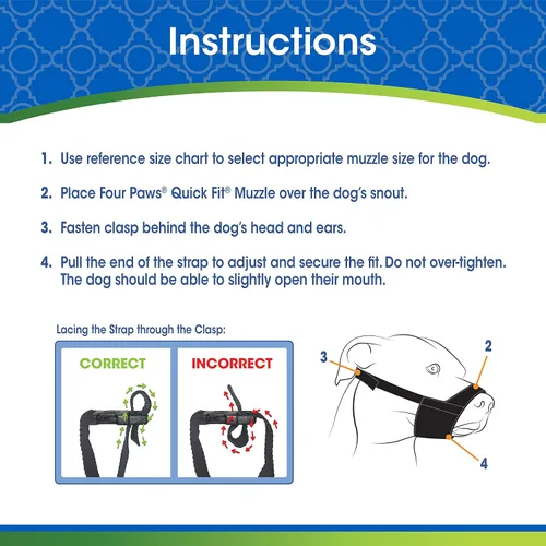 Miniatura 3 de Four Paws Walk-About - Bozal ajustable para perros medianos, de ajuste rápido, lavable y transpirable, color negro, 1 unidad