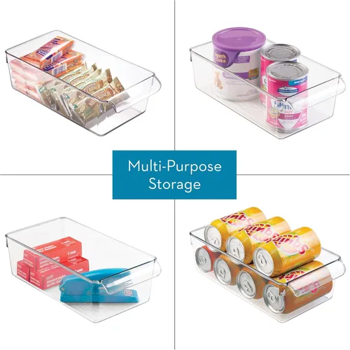 Miniatura 5 de iDesign - Cubo de almacenamiento para nevera con asa, bandeja para nevera para carnes y quesos, juego de 2 unidades, transparente