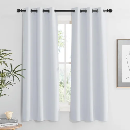 Miniatura 102 de RYB HOME Cortinas opacas de cocina de 36 pulgadas de largo, tratamiento de privacidad para ventanas pequeñas, aislamiento térmico, telón de fondo