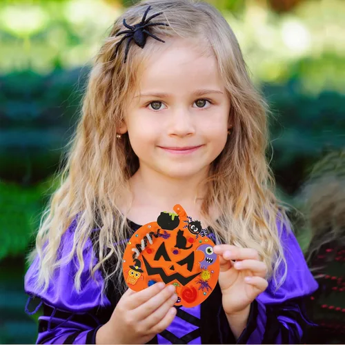 Miniatura 4 de Winlyn 30 kits de decoración de calabaza de Halloween para otoño, kits de manualidades de calabaza, formas de calabaza de espuma con calcomanías
