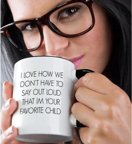 Miniatura 2 de 3dRose I Love How We Don't Have to Say Out Loud I'm Your Favorite Child - Taza de dos tonos, 11 onzas, color negro