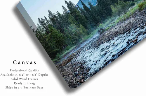 Miniatura 2 de Rocky Mountain Canvas Wall Art (Ready to Hang) Gallery Wrap of Pilot Peak Overlooking River at Sunrise Along Wyoming and Montana Border Nature