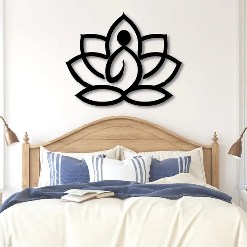 Arte de pared de metal de flor de loto, arte de pared de flor de loto de metal, decoración de pared de metal, letrero de flor de loto, arte de pared