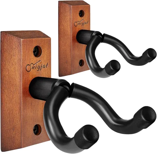 Miniatura 14 de SNIGJAT Percha para guitarra, paquete de 2 soportes de pared para guitarra acústica, bajo, banjo, mandolina, accesorios para instrumentos musicales