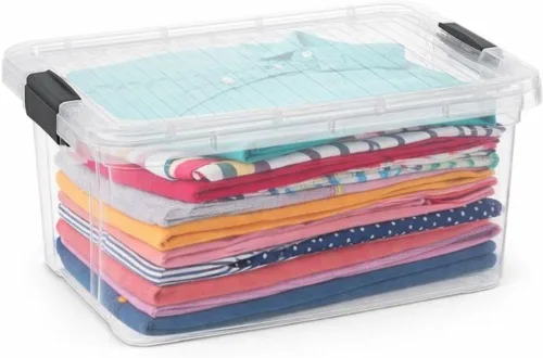 Miniatura 17 de Superio Caja de Almacenamiento Transparente con Tapa, Contenedores de Plástico de 1.85 Quart para Organizar, Cajas Apilables, Libres de BPA, No