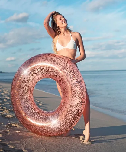 Miniatura 3 de PoolCandy Tubo de piscina jumbo, 48 pulgadas, múltiples estilos de tubo Brillo de oro rosa