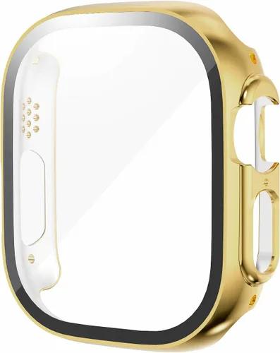 Miniatura 17 de Estuche duro mate para Apple Watch Series 7 8 9 41mm, protector de pantalla de vidrio templado, estuche con cobertura completa, amortiguador a Negro