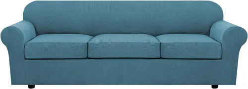 Miniatura 21 de H.VERSAILTEX - 3 fundas de sofá elásticas para 2 cojines de sofá. Fundas para muebles de sala de estar (funda base más 2 fundas de cojín de asiento)