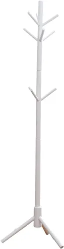 IMIKEYA Perchero de madera con 6 ganchos, perchero montado en la ropa, perchero de madera, perchero montado en la pared, color blanco