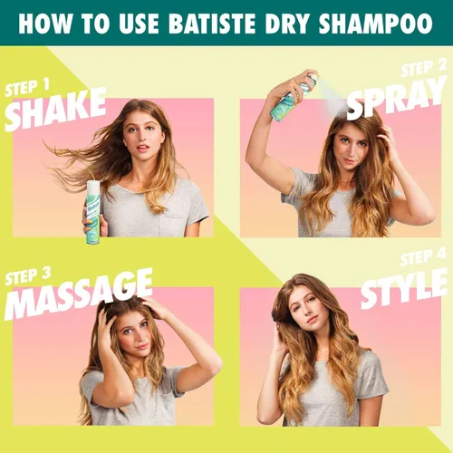 Miniatura 4 de Batiste Champú seco, fragancia tropical, refresca el cabello y absorbe el aceite entre lavados, champú sin agua para mayor textura y cuerpo