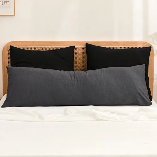 Miniatura 8 de BESTOUCH 100% Algodón Lavado Funda de Almohada para Cabello y Piel, Sensación de Lino, Suave, Cómoda, Transpirable, Juego de 2 Fundas de Almohada