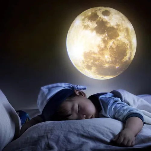 Miniatura 7 de Proyector de Luz Nocturna de Luna Sin Decoloración, Lámpara de Luna con Alimentación USB, Proyector de Luz Nocturna de Ambiente Romántico para Luna