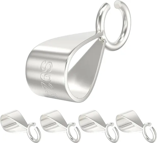 OHINGLT Ganchos de cierre de plata de ley 925 para fabricación de joyas con asa abierta, dije de collar con deslizador, cierres de pulsera con dije