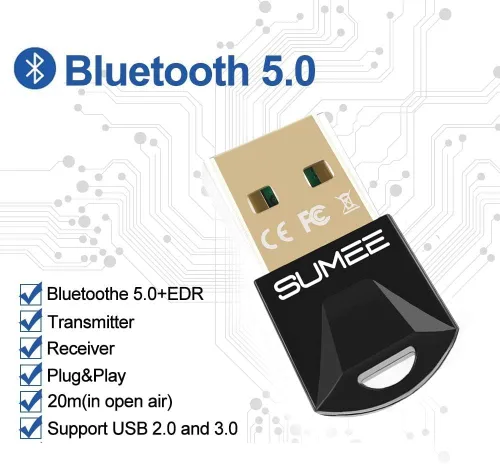 Miniatura 6 de Adaptador USB Bluetooth 5.0 dong, transmisor inalámbrico Bluetooth receptor para PC, portátil, computadora de escritorio, música estéreo, música