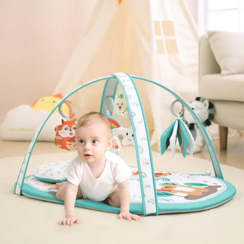 Miniatura 6 de Ibabejoy - Gimnasio de juego para bebés, gimnasio de juego basado en escenarios con 2 fundas lavables a máquina para recién nacidos a niños, tapete