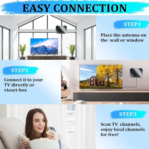 Miniatura 6 de 2026 TV Antenna Indoor, Antenna for Smart TV 5000+ Miles, HDTV Antenna for Local Channels with Amplifier Signal Booster for 4K 1080p - 18FT Long