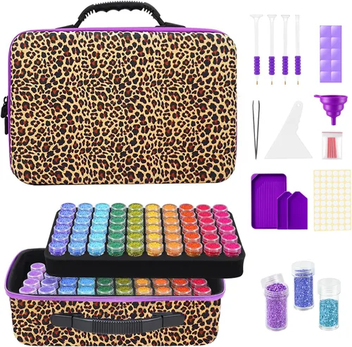 Miniatura 13 de ZORETCO Contenedores de almacenamiento de pintura de diamantes, 60 ranuras, kits de pintura de diamantes, accesorios y herramientas de pintura