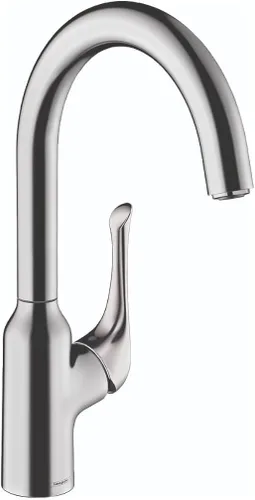 Miniatura 8 de hansgrohe Allegro N 71843001 - Grifo de cocina de arco alto cromado con rociador extraíble, grifo para fregadero de cocina, cromado
