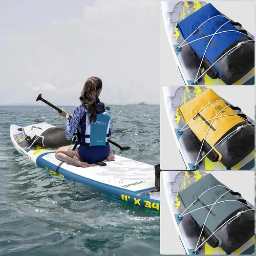 Miniatura 6 de UPWELL 30L Impermeable Bolsa Seca Boating Mochila para Viajes Senderismo Camping Kayak Senderismo Natación Flotante Sumergible Bolsa Seca Amarillo