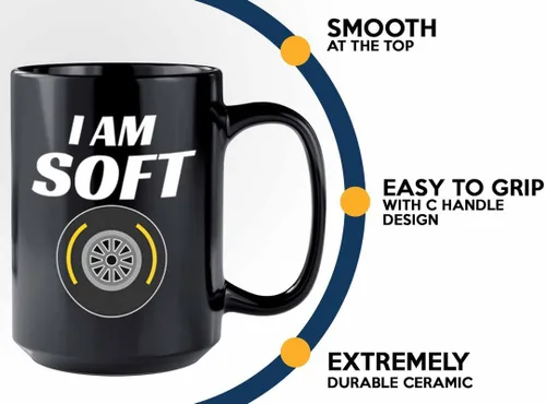 Miniatura 4 de Taza de café Racer de 15 onzas, color negro, I'm Soft, Fuel Speed Racer Car Guys Circuit Automotriz Racing Boy Regalos para él, papá, hombres, novio