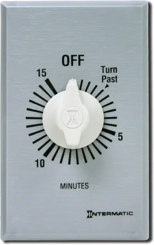 Miniatura 5 de Intermatic FF415M Temporizador de pared con resorte de 15 minutos DPST sin retención, mejora la eficiencia energética con compatibilidad universal