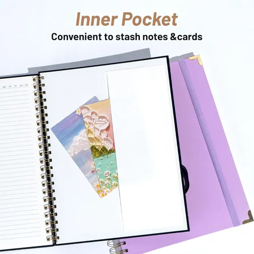 Miniatura 5 de Yoment Cuaderno de espiral de 8.5 x 11 pulgadas, cuadernos de tapa dura A4 para el trabajo, cuaderno con rayas universitarias, diario, cuadernos