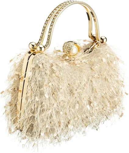 Miniatura 3 de YYW Bolso de mano para mujer, bolso brillante con asa superior, bolsa de noche, bolsa cruzada, bolsa de hombro para boda, fiesta, baile de graduación