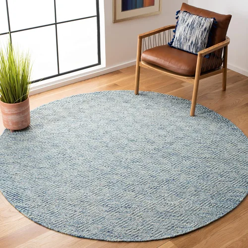 Miniatura 11 de SAFAVIEH Colección Natura - Alfombra decorativa de 2 x 3 pies, azul, lana hecha a mano, ideal para áreas de alto tráfico en entrada, sala de estar