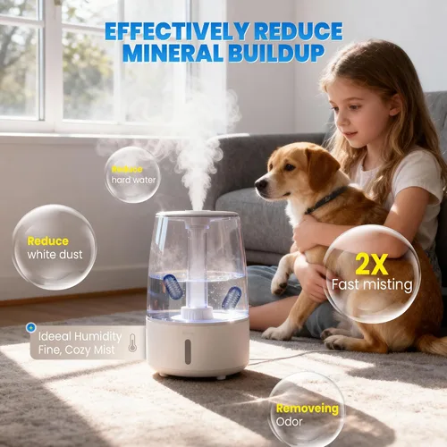 Miniatura 7 de Cartucho de desmineralización para humidificadores ultrasónicos, evita la acumulación de agua dura, reduce el polvo blanco, purifica el agua