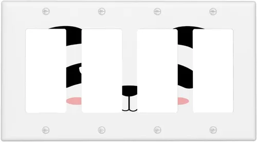 Miniatura 30 de Cubierta de interruptor de luz dúplex de elefante de dibujos animados de 1 banda, cubiertas de enchufe, placa frontal decorativa para receptáculo