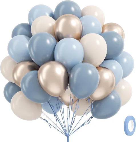 Miniatura 19 de Globos de color rosa claro y blanco, 60 unidades de 12 pulgadas, globos de confeti de color rosa perla claro y blancos para boda, despedida