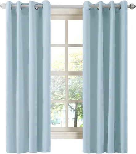 Miniatura 72 de LA PALMA Cortinas opacas con aislamiento térmico y ojales, para sala de estar, dormitorio, paquete de 2 paneles