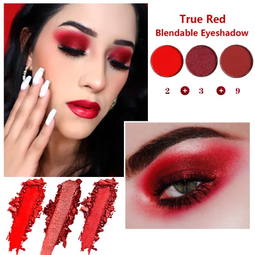 Miniatura 5 de Paleta de sombra de ojos Afflano Negro Rojo para maquillaje de Halloween de estilo gótico y payaso, paleta de sombras de ojos blancas, plateadas