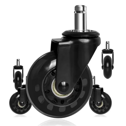 8T8 Ruedas giratorias para silla de oficina de 2.5 pulgadas, ruedas giratorias resistentes con vástago emergente, rodamiento silencioso y suave, no