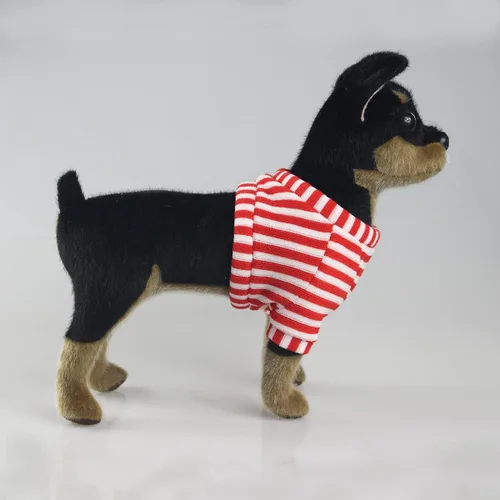 Miniatura 2 de CU-MATE Peluche de perro Doberman Pinscher de 10 pulgadas, juguete de peluche realista negro y tostado, regalo para niños y niñas